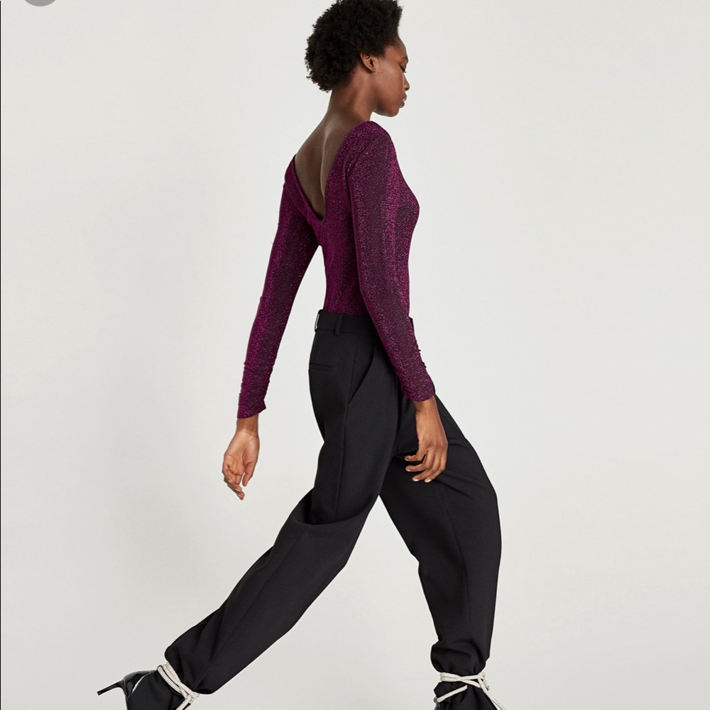 NWT ZARA | Bodysuit Sparkle Top - Picture 3 of 6
